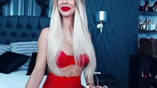 Mirrembe in red lingerie