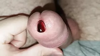 Giant gummy worm slip out from urethra