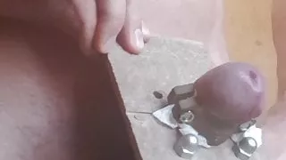 Stretching my cock hard and cum