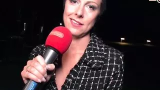 Real public flashing at street casting with unknown people