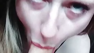 Redhead Canadian Slut sucks dick