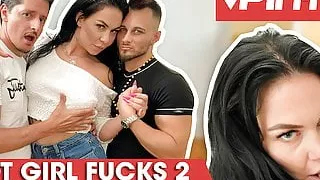 Filthy threesome fuck for naughty bimbo Alice! Pin-Me.com