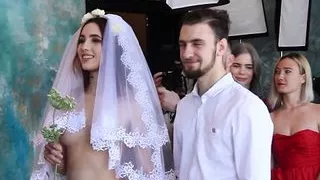 Naked bride at wedding