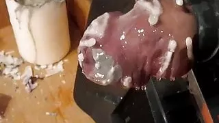 Bloated cock CBT and selfsuck facial