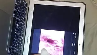 Cumming in condom over a fan