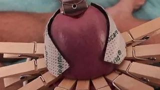 Sounded peehole, pegged foreskin, electro tortured cockhead