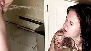 Amateur Face And Mouth Pissing #15