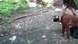 hanna and jacky humiliate outdoor joschi in the ground