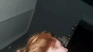 Petite redhead riding cock