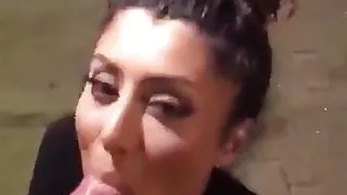 Nice blowjob by hot bitch