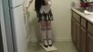 Nerdy Schoolgirl Stuck in Glue