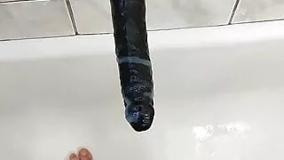 Cumshot on my bbc dildo