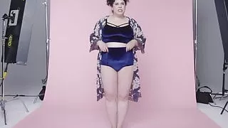 blue satin panties on various models