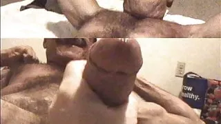 Bro Wanks my Cock Me laying back
