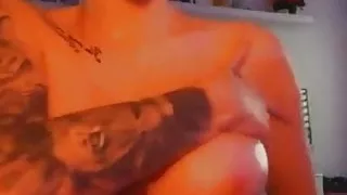 gorgeous babe, big huge fake tits, beautiful face