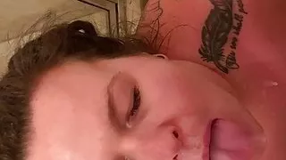 Huge facial with Cum Swallow