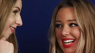 Vollbusige CFNM-Voyeurin genießt Schwanz-Blowing-Session