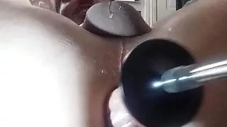 David Sands training his ass with fucking machine