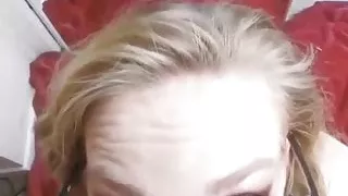 Girl sucking big banana