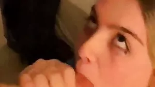 Girlfriend sucks cock