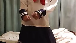 Japanese Crossdresser Kantai Collection Cosplay Masturbation