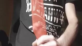 Cum in her smelly red Stockings