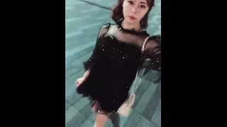 Asian Ladyboy is very horny pissing and exhibiting her cock