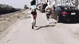 Tattooed lesbian gets oral