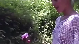 A beautiful girl assfucked on the hammock