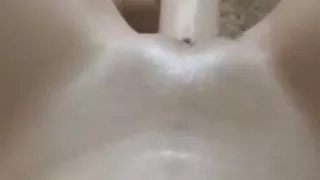 Masturbating Girl Cums From A Rubber Cock