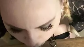 Slave Wife Deep Throat Blowjob