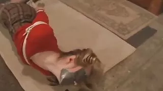 Blonde Gagged and Blindfolded in Duct Tape Bondage