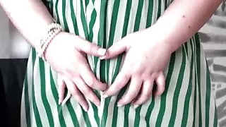 busty blonde in her happy place