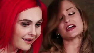 Cock tugging CFNM babes ruin subs no nut month