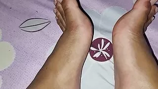 Cheating stepbrothers feet caught on camera