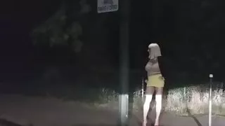 French crossdresser in public