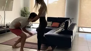 Giggling Girlfriend Ballbusting Her Boyfriend