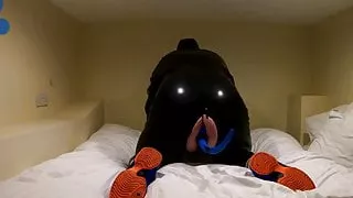 Rubber Pup pawing off in hotel