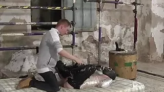 Maledom loving twink Blake Harvey masked by his hung master