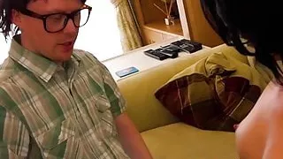 busty babe jasmine lau moans while being fingered after blowjob 