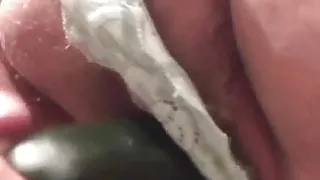 Wife with a cucumber