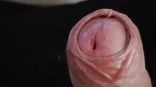 Hand wand in my uncut cock precum flow