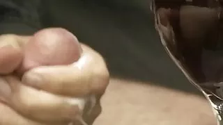 Cumming in a wine glass (Loads Malone)