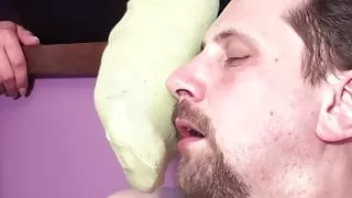 joschi must sniff the sock feet of princess helena