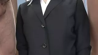 Japanese teacher blows a bunch of her students