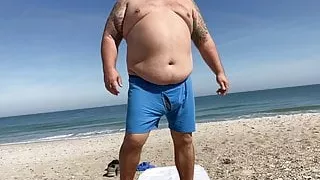 Grandpa Chub Stripes on Beach