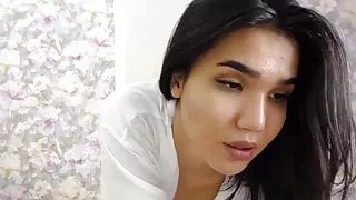 Curvy Asian model took off her panties and masturbated on cam