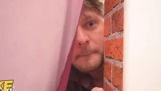 Fake Hostel Backpacker Fucks Redhead Landlady and Her Petite Maid