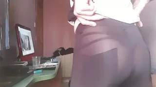 ass in transparent trousers