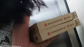 She Receives The Pizza Guy In A Short Dress - He Loved It